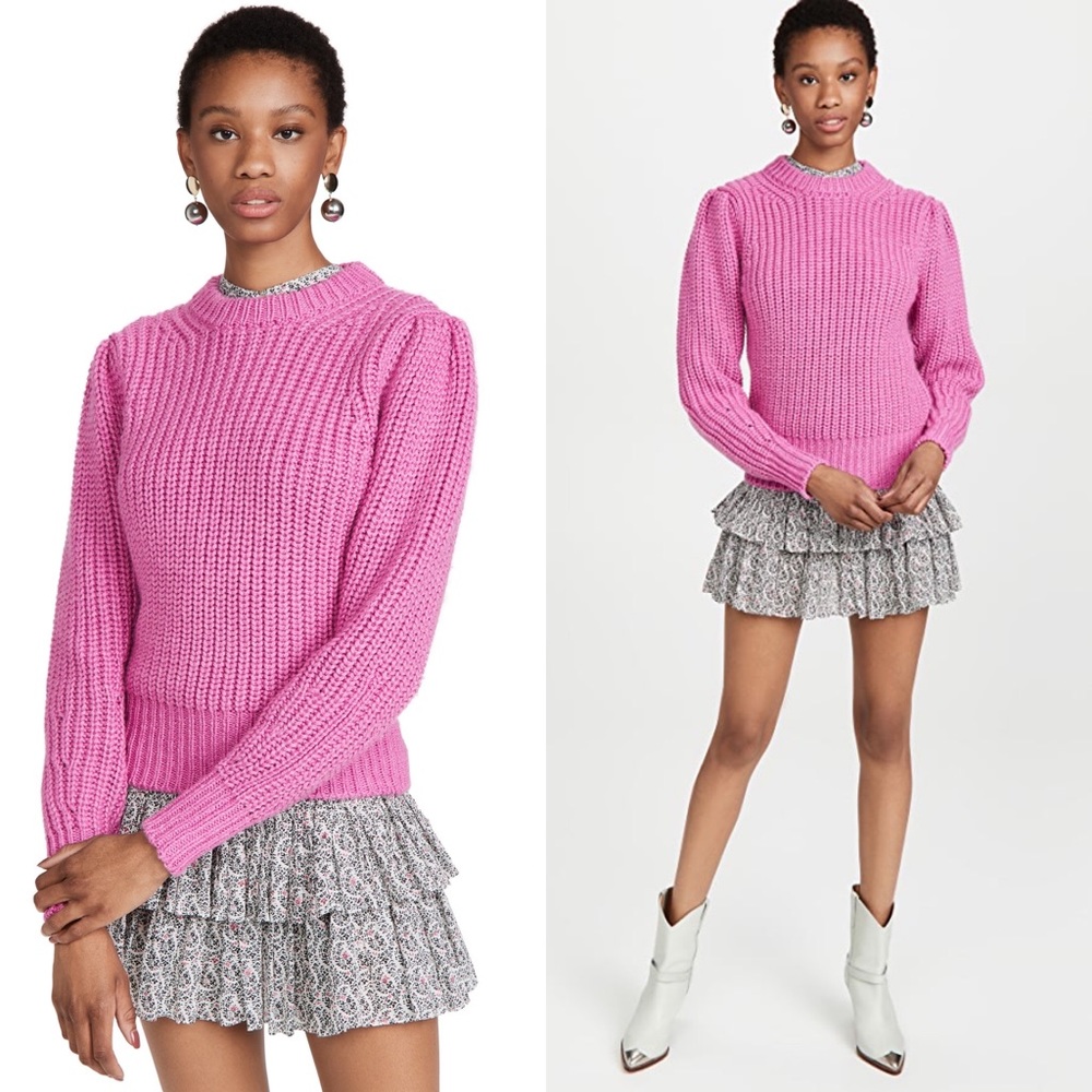 NWT Isabel Marant Pleane Pink Woven Sweater - Picture 2 of 8